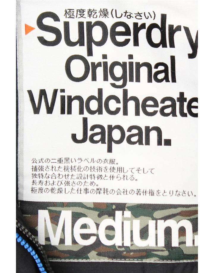 Giacca a vento grafica da donna SUPERDRY UK 14 media nera