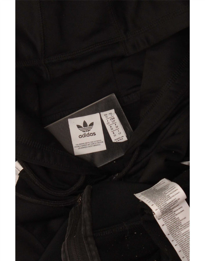 Maglione con cappuccio e zip da donna Adidas UK 10 piccolo poliestere nero