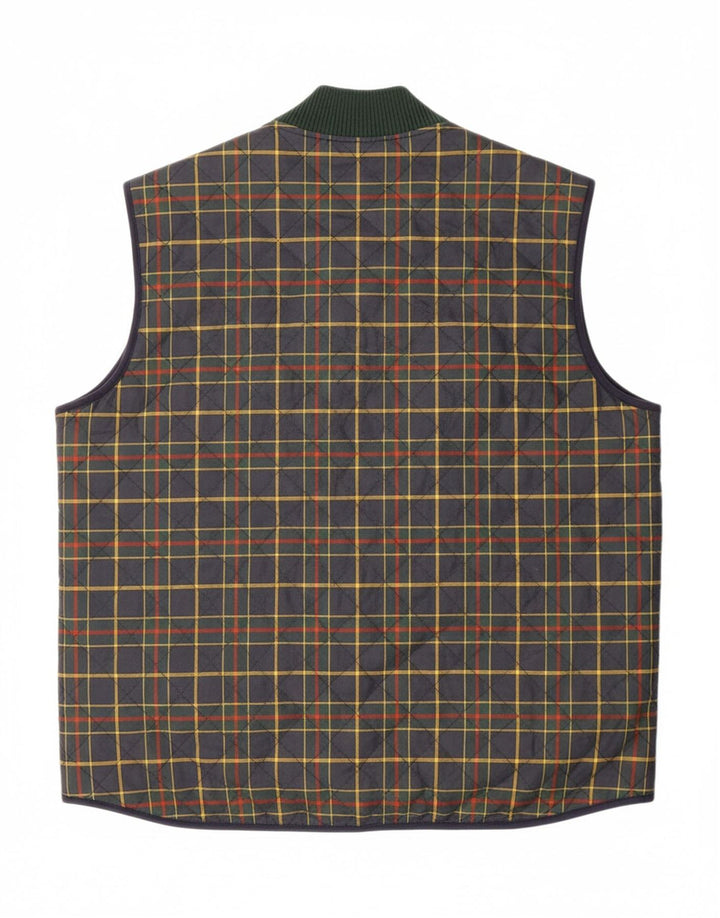 WOODS & IRONS Womens Quilted Gilet EU 46 XL Purple Check Vintage Woods & Irons and Second-Hand Woods & Irons from Messina Hembry 