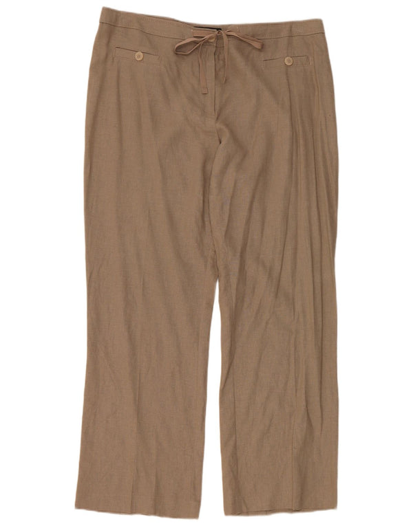 Pantaloni casual dritti da donna Marks & Spencer UK 16 Large W36 L29 Beige