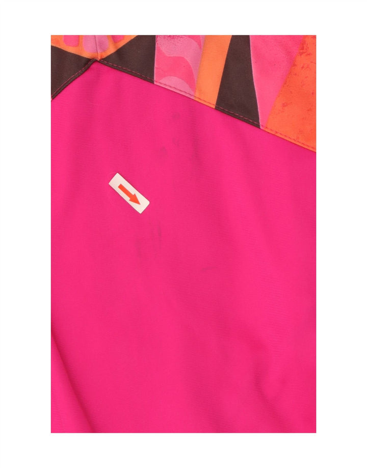 Giacca da tuta da uomo vintage UK 38 Poliestere color block rosa medio