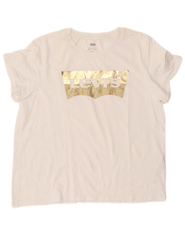 T-shirt grafica da donna Levi's Top UK 18 XL cotone bianco