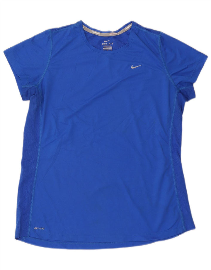 T-shirt Nike Dri Fit da donna Top UK 18 XL blu poliestere