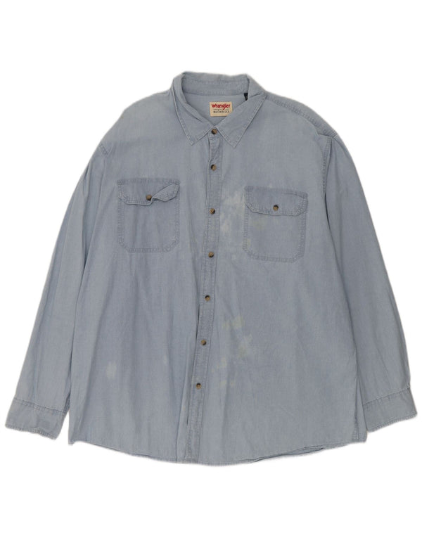 Camicia da uomo Wrangler 2XL cotone blu