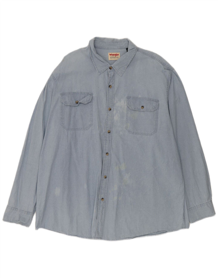 Camicia da uomo Wrangler 2XL cotone blu