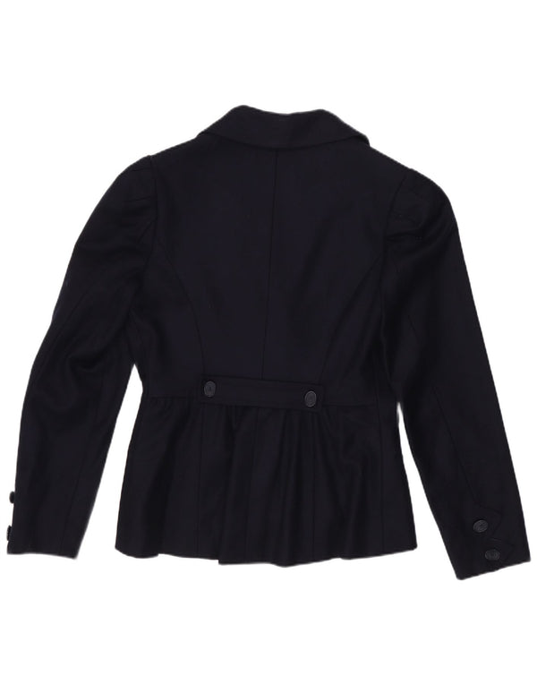 Giacca blazer vintage da donna a 3 bottoni UK 4 XS blu navy