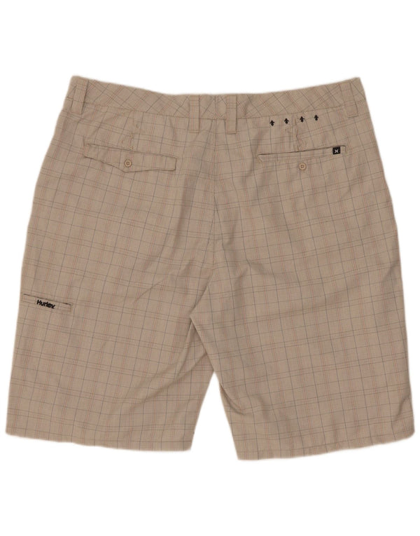 Pantaloncini cargo da uomo Hurley W38 XL Poliestere a quadri grigi