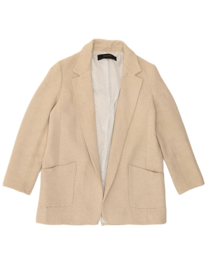 Giacca blazer aperta da donna Zara UK 16 grande bianco sporco