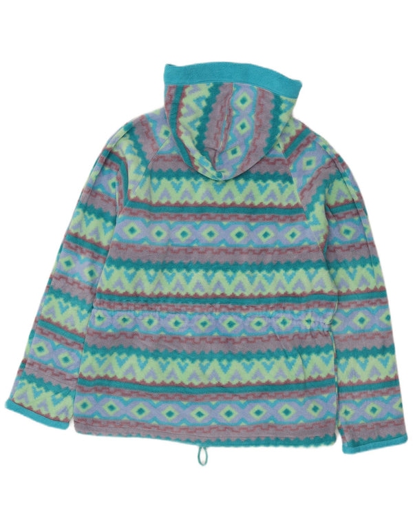 Maglione in pile con cappuccio da donna Polartec UK 14 Medium Turchese geometrico