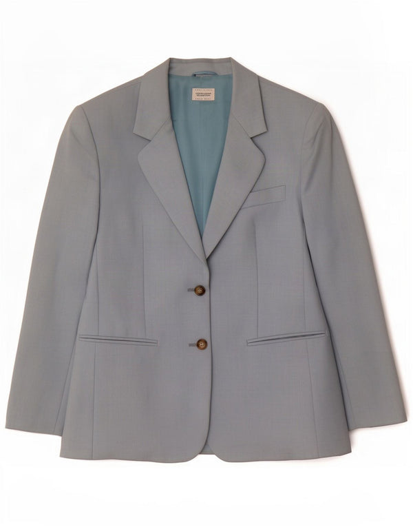 Giacca Blazer 2 Bottoni Benetton Donna IT 42 Blu Medio Lana