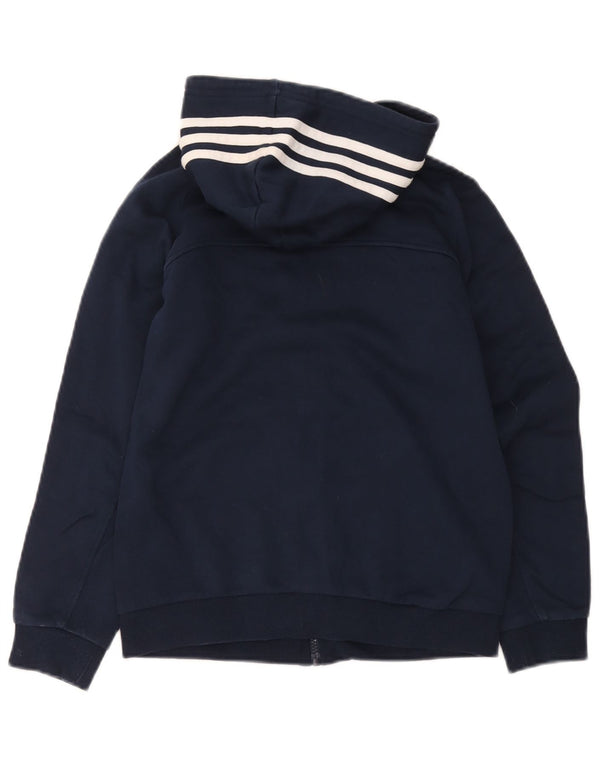 Maglione con cappuccio e zip Adidas da bambino 11-12 anni in cotone blu navy
