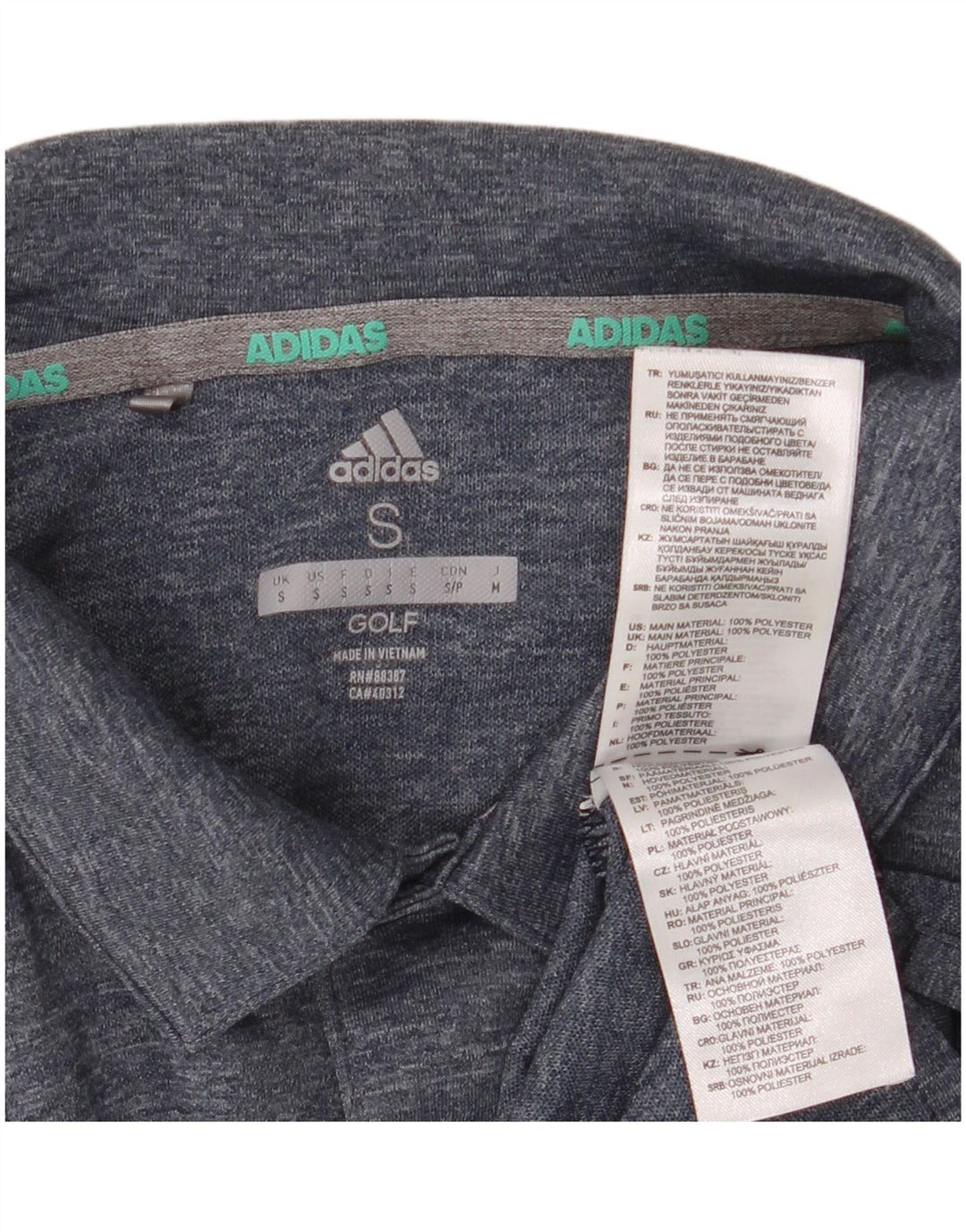 Polo da golf da uomo Adidas Small blu in poliestere