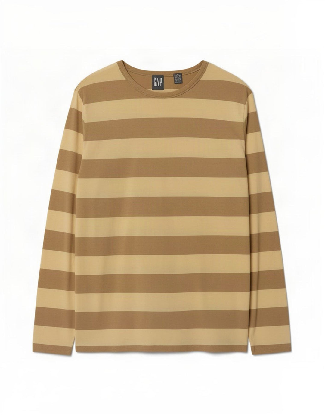 Gap Top da uomo a maniche lunghe in cotone a righe beige medio