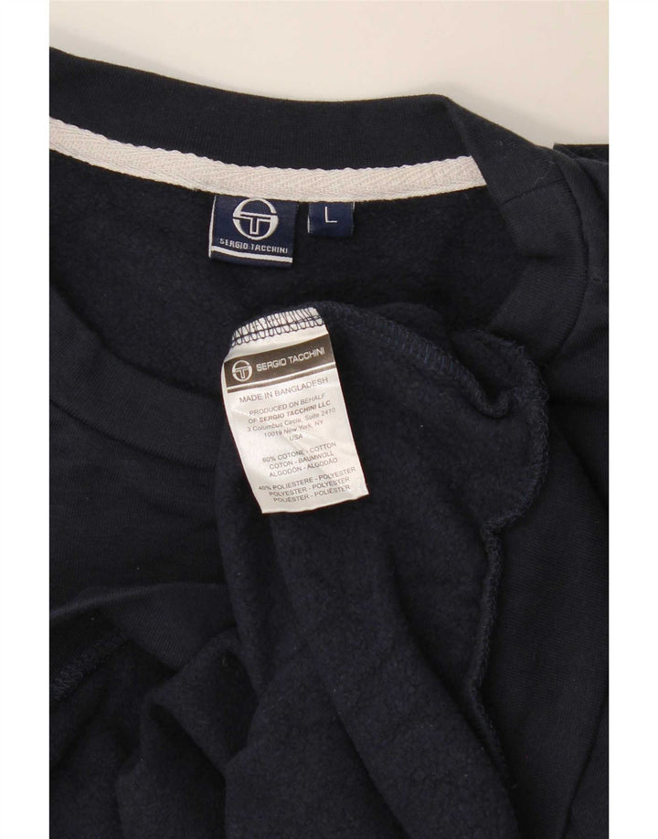 Sergio Tacchini Felpa Uomo Maglione Large Blu Navy Cotone
