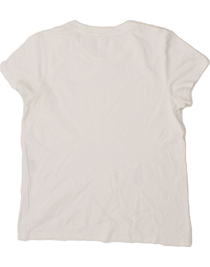 LEVI'S Womens T-Shirt Top UK 14 Large White Cotton Vintage Levi's and Second-Hand Levi's from Messina Hembry 