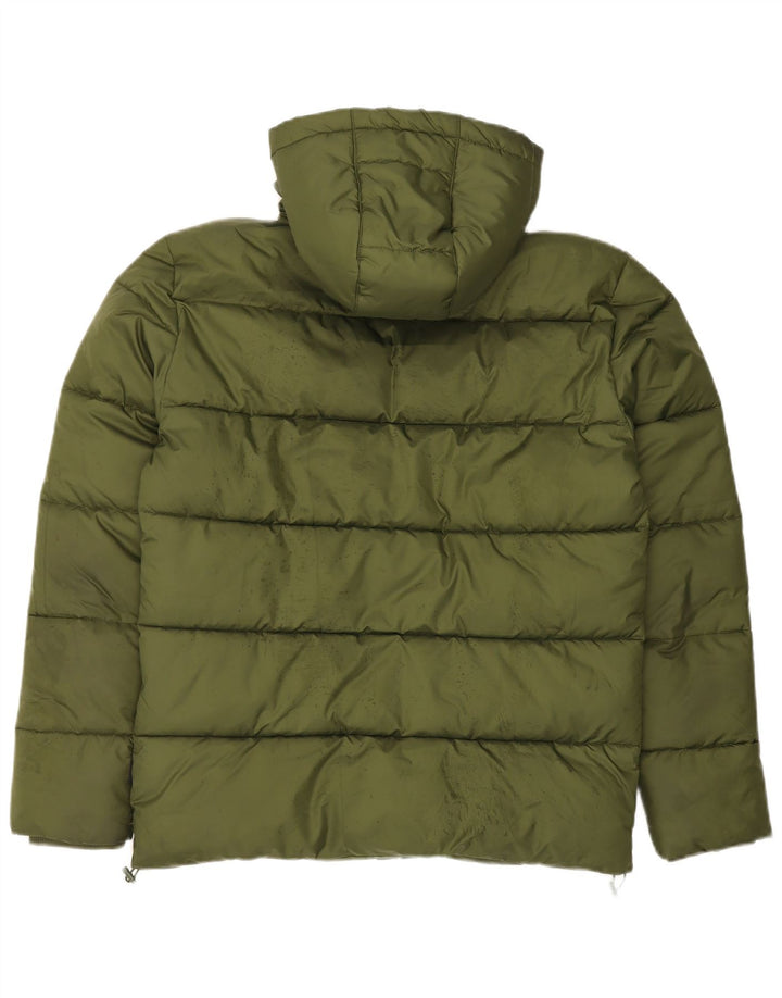 ELLESSE Giacca imbottita con cappuccio da uomo UK 36 Small Verde Poliestere