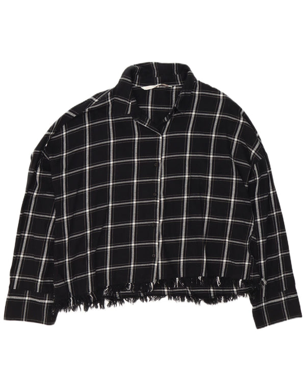 Camicia Zara da donna in flanella Trafaluc UK 18 XL cotone a quadri nero