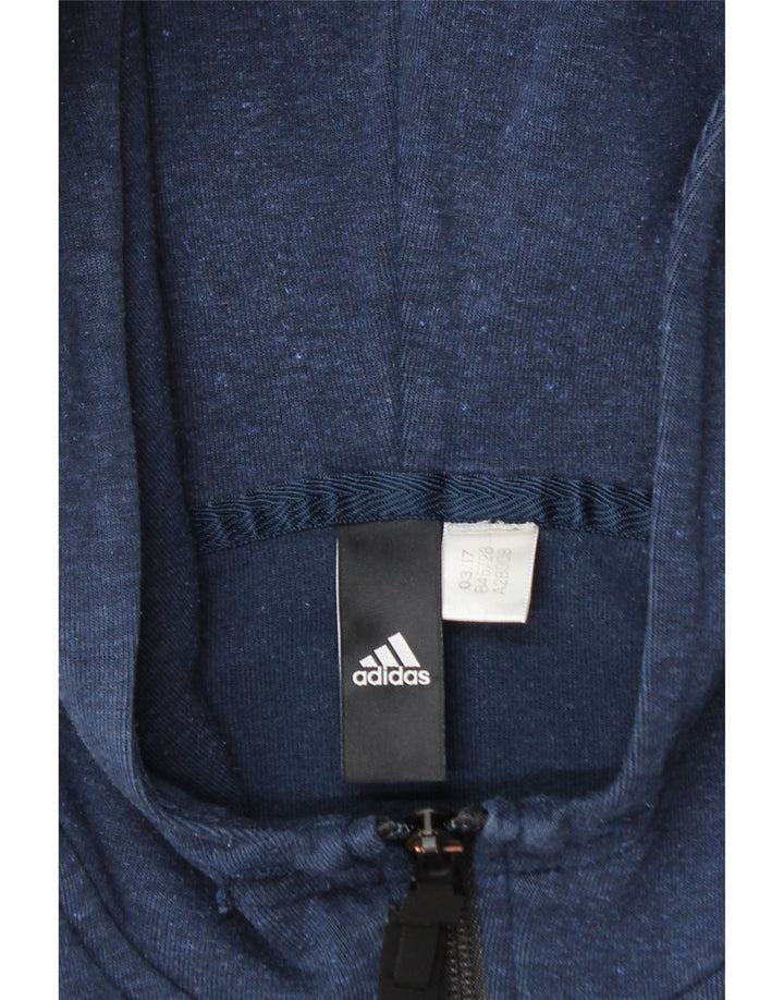Maglione con cappuccio e zip da uomo Adidas piccolo blu navy screziato