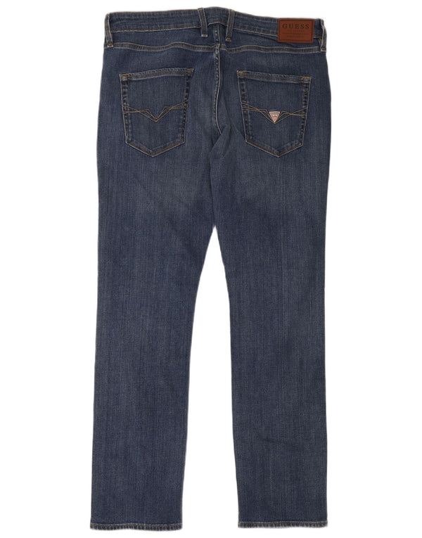Jeans dritti slim da uomo Guess Vermont W34 L31 cotone blu