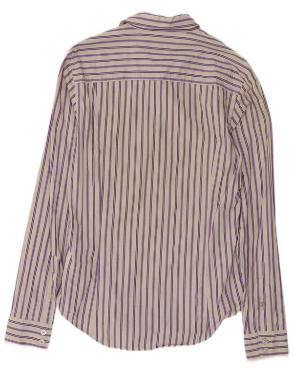 Camicia da uomo Calvin Klein Jeans piccola in cotone a righe viola