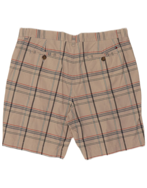 Pantaloncini chino da uomo Tommy Hilfiger W36 grandi cotone a quadri bianco sporco