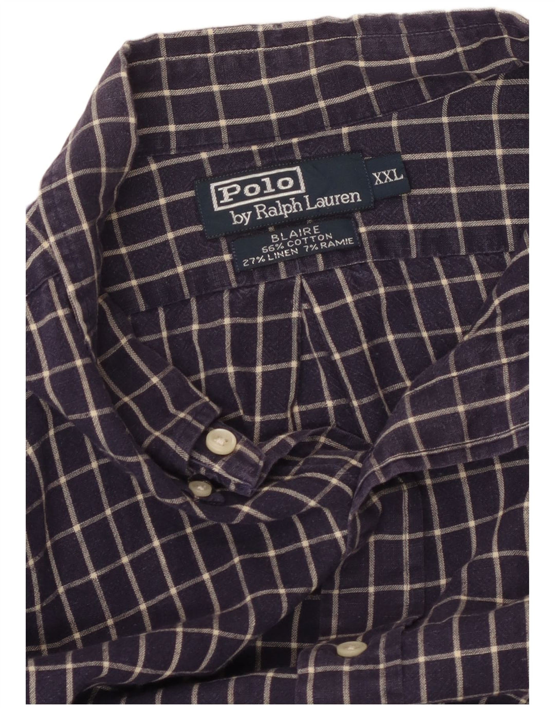 POLO RALPH LAUREN Camicia Blaire da uomo 2XL Cotone a quadri blu navy