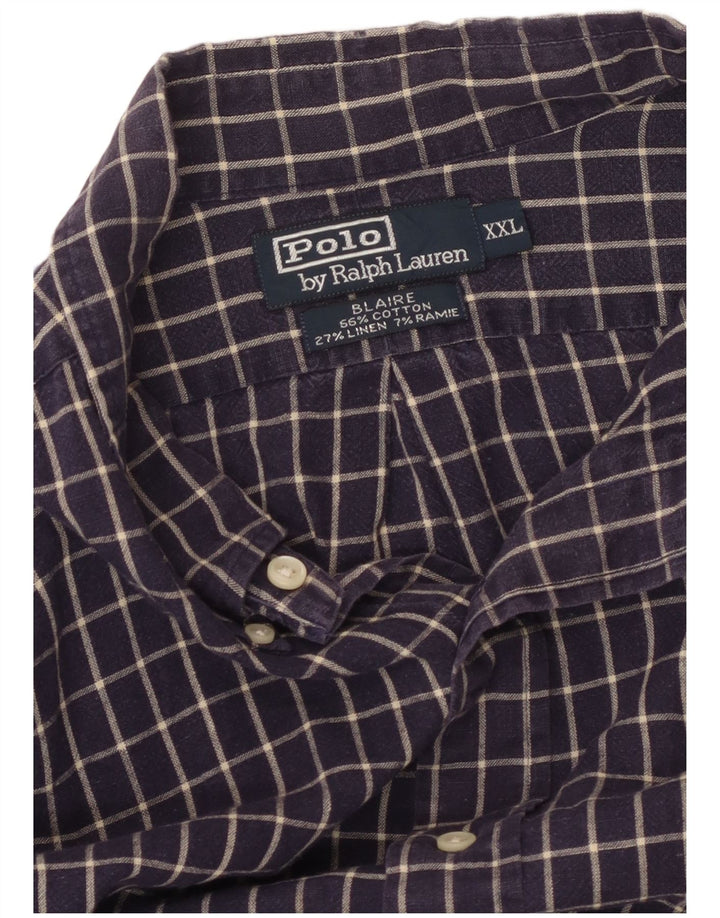 POLO RALPH LAUREN Camicia Blaire da uomo 2XL Cotone a quadri blu navy