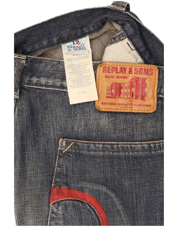 REPLAY Pantaloncini di jeans per ragazzi 11-12 anni W29 cotone blu navy