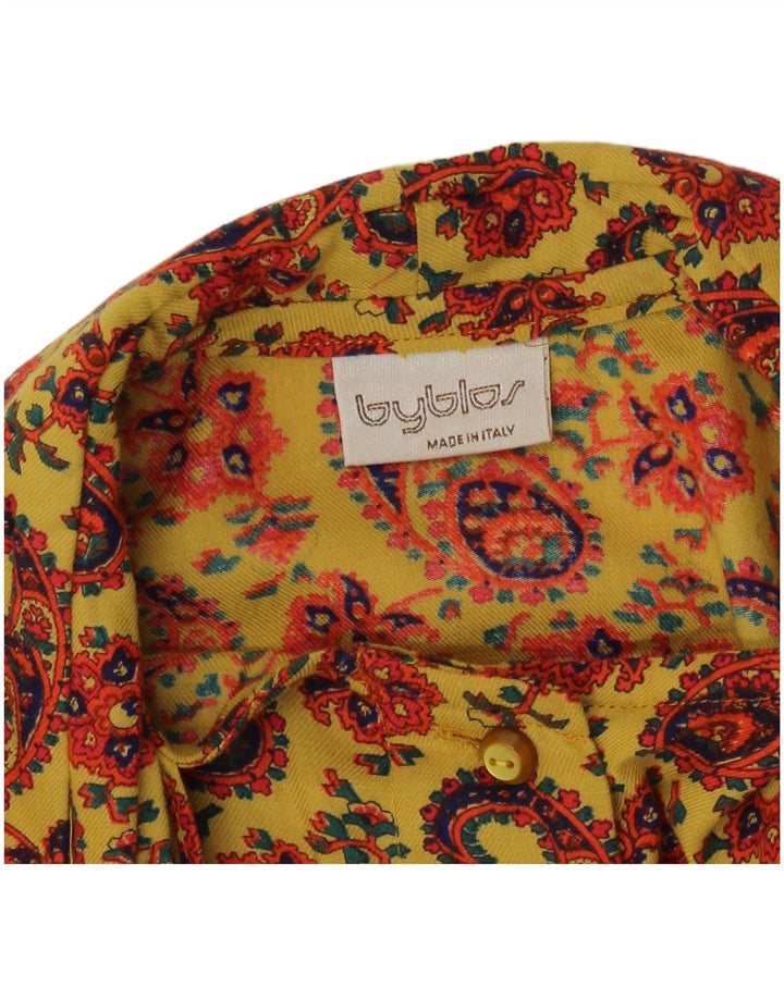 Byblos Camicetta da donna con cravatta sul davanti IT 44 Paisley giallo medio