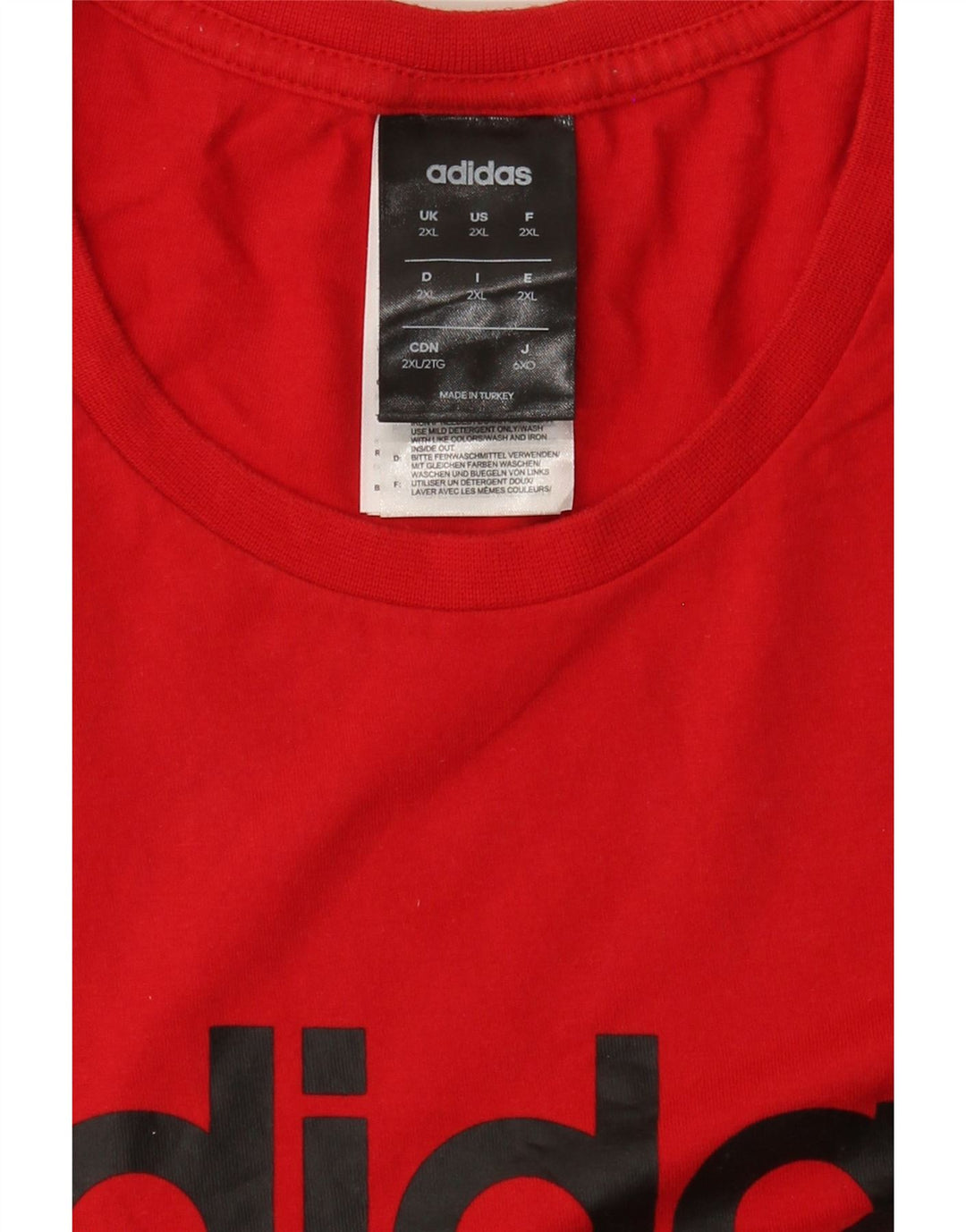 T-shirt grafica da uomo Adidas Top 2XL in cotone rosso