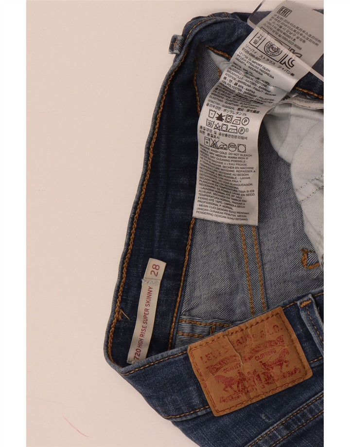 LEVI'S Pantaloncini di jeans a vita alta 720 da donna W28 Cotone blu medio