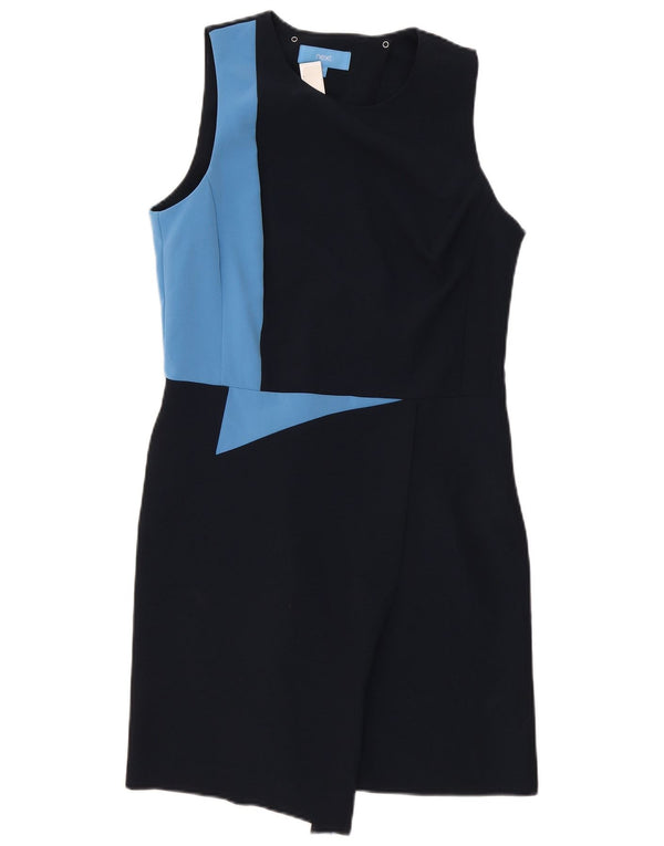 Abito tubino senza maniche da donna UK 14 Large Blu Navy Colourblock