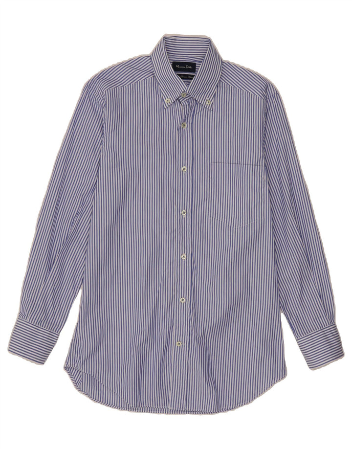 MASSIMO DUTTI Mens Shirt Size 38 15 Medium Blue Striped Cotton Vintage Massimo Dutti and Second-Hand Massimo Dutti from Messina Hembry 