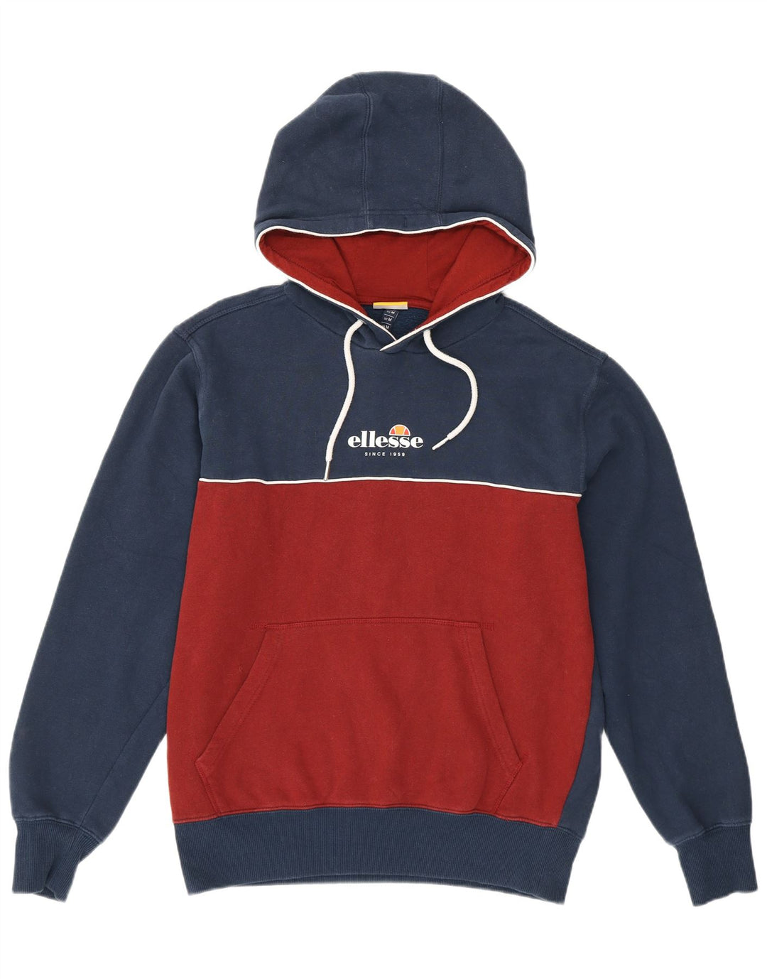 Felpa con cappuccio da uomo Ellesse, cotone color block medio blu navy