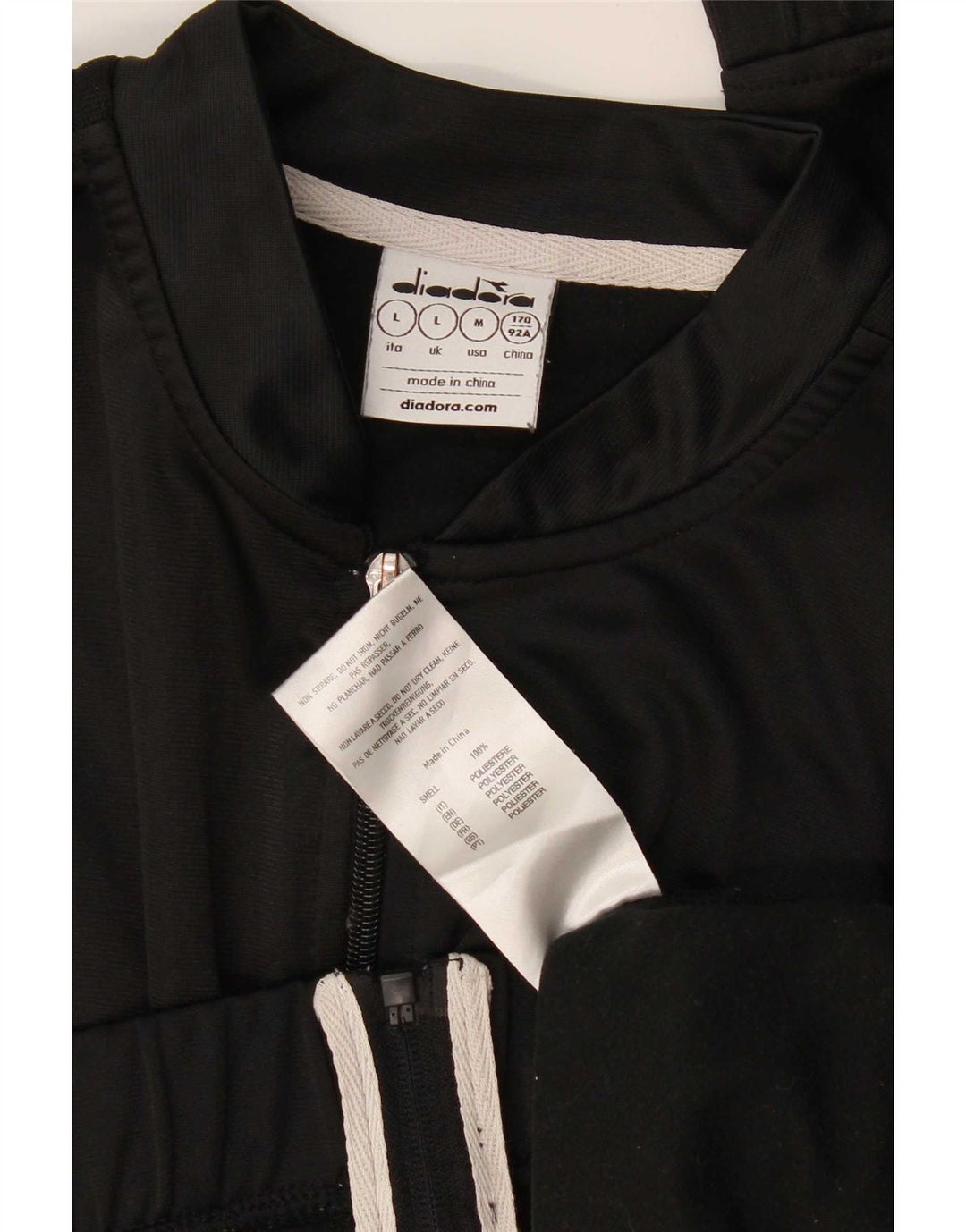 Giacca Top della Tuta da Ragazzo Diadora 15-16 Anni Large Nera in Poliestere