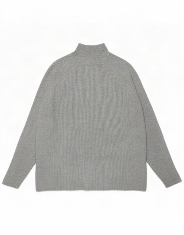 Marks & Spencer maglione a collo alto da donna UK 18 XL in viscosa grigia