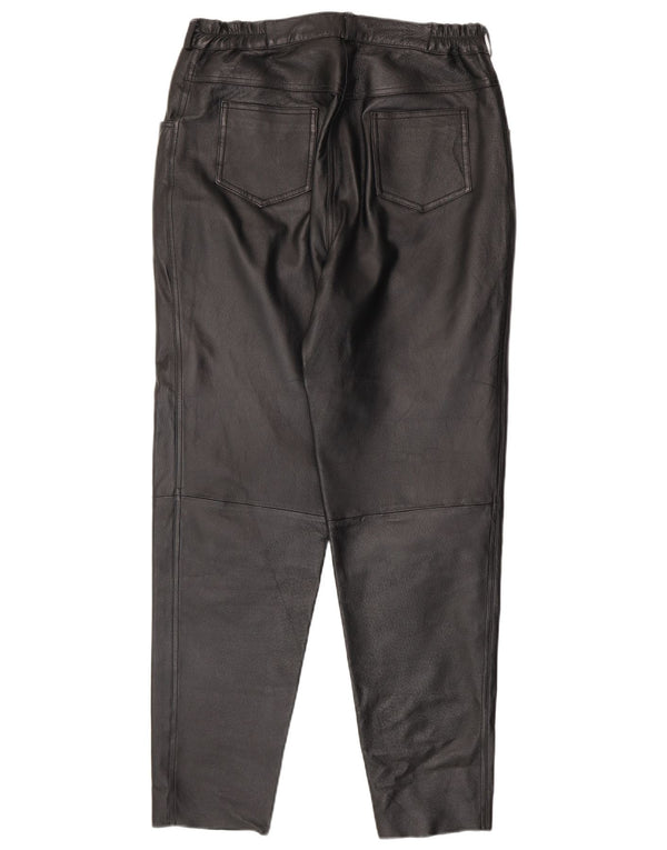 Pantaloni in pelle affusolati da donna Woodpecker UK 16 Large W34 L31 Neri