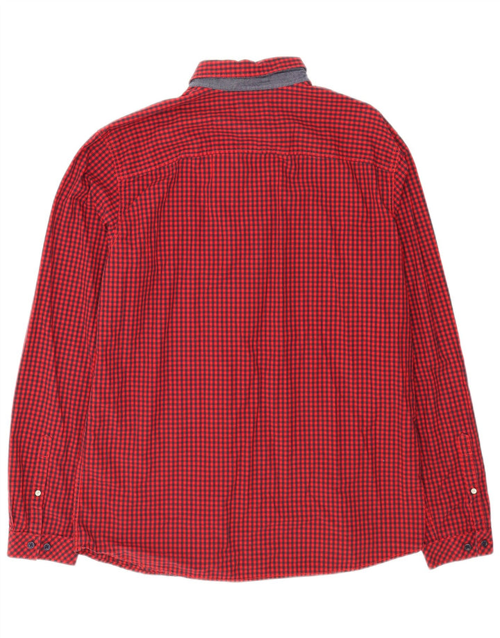 Camicia da uomo Jack & Jones XL in cotone a quadretti rossi