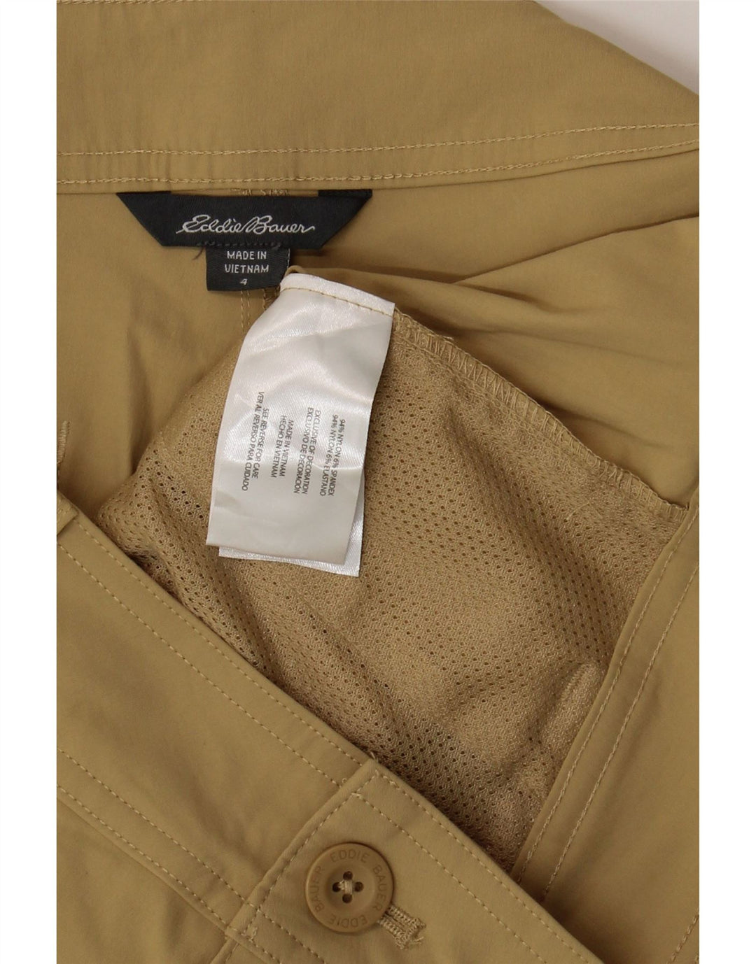 Pantaloncini cargo da donna Eddie Bauer US 4 Small W30 Nylon beige
