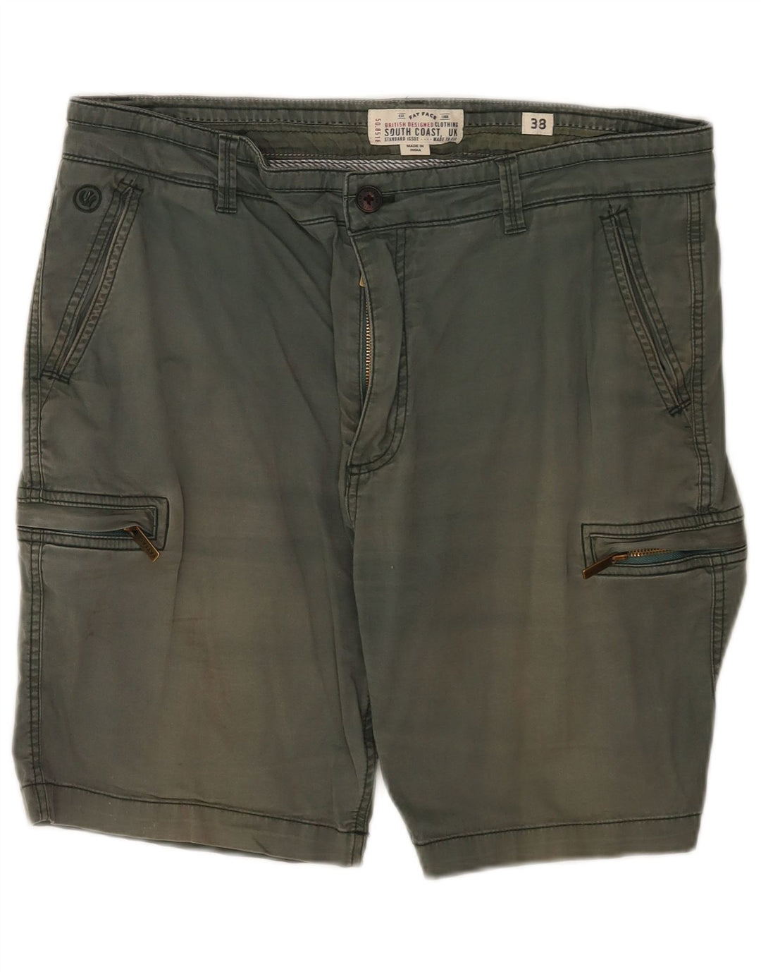 Pantaloncini cargo regolari da uomo Fat Face W38 XL in cotone verde