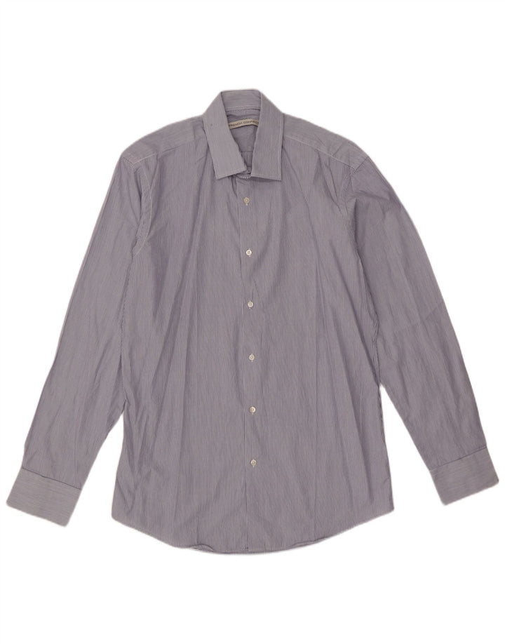 Camicia da uomo French Connection taglia 15,5 cotone gessato blu medio