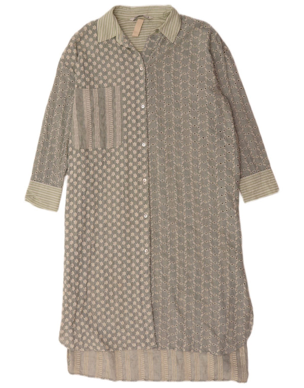 Abito chemisier oversize da donna Zara UK 14 Cotone floreale verde medio