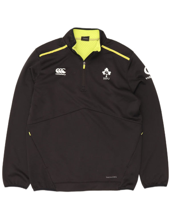 CANTERBURY Felpa da uomo con collo con zip grafica IRFU Maglione XL Poliestere nero