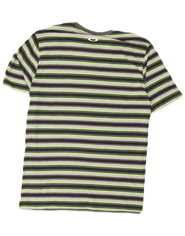 T-shirt Oakley da uomo con vestibilità regolare, XL, in cotone a righe verdi