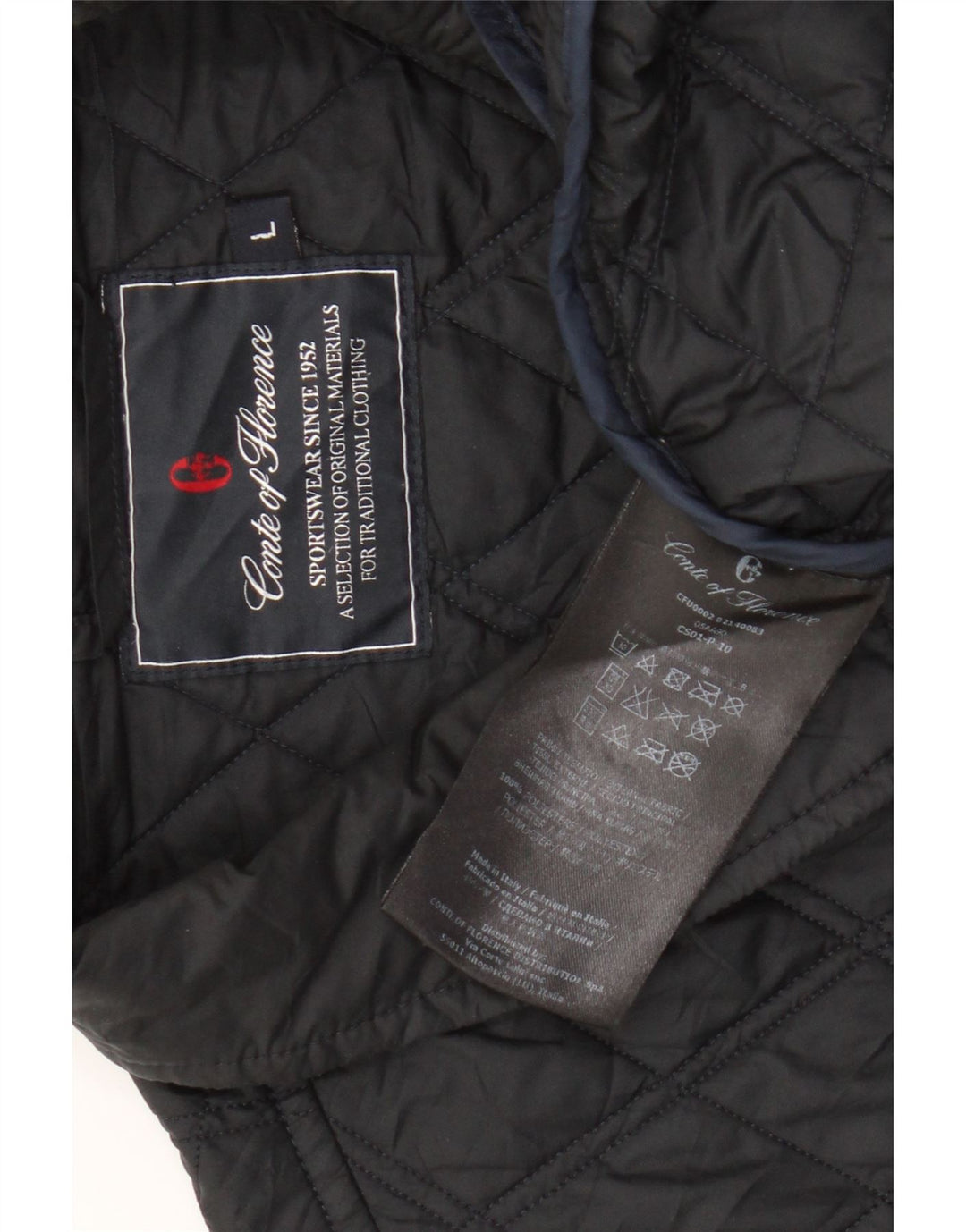 Gilet trapuntato da uomo Conte of Florence UK 40 Large poliestere blu navy