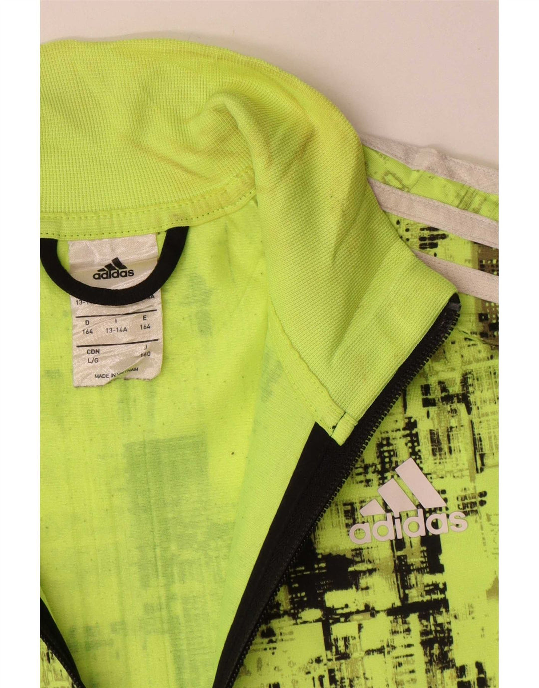 Giacca da tuta da ragazzo Adidas 13-14 anni in poliestere color block verde