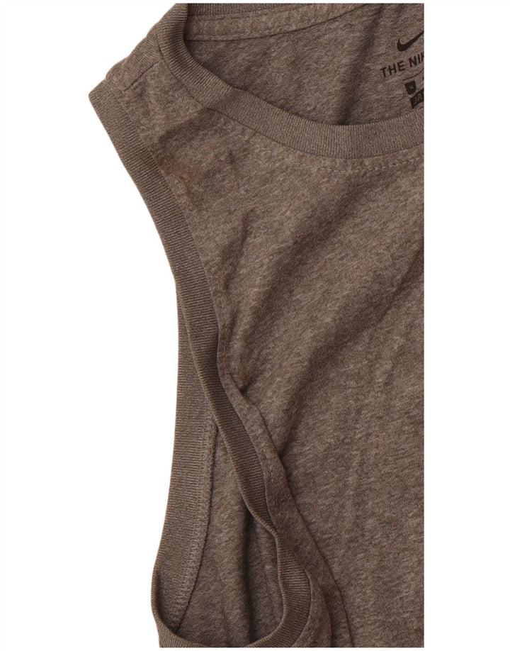 Canotta NIKE Dri Fit da donna UK 12 Poliestere screziato grigio medio