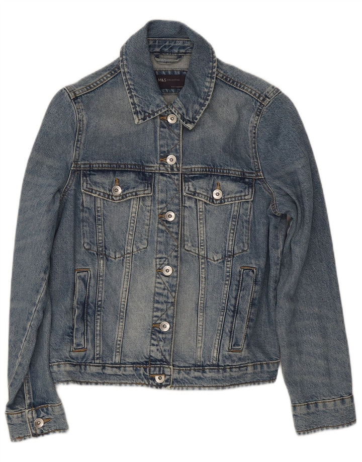 Giacca di jeans da donna Marks & Spencer UK 10 piccola cotone blu