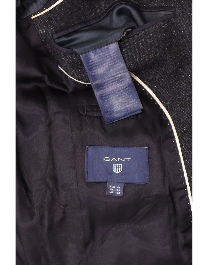 Gant Giacca Blazer da Uomo a 2 Bottoni UK 36 Piccola Lana Blu Navy