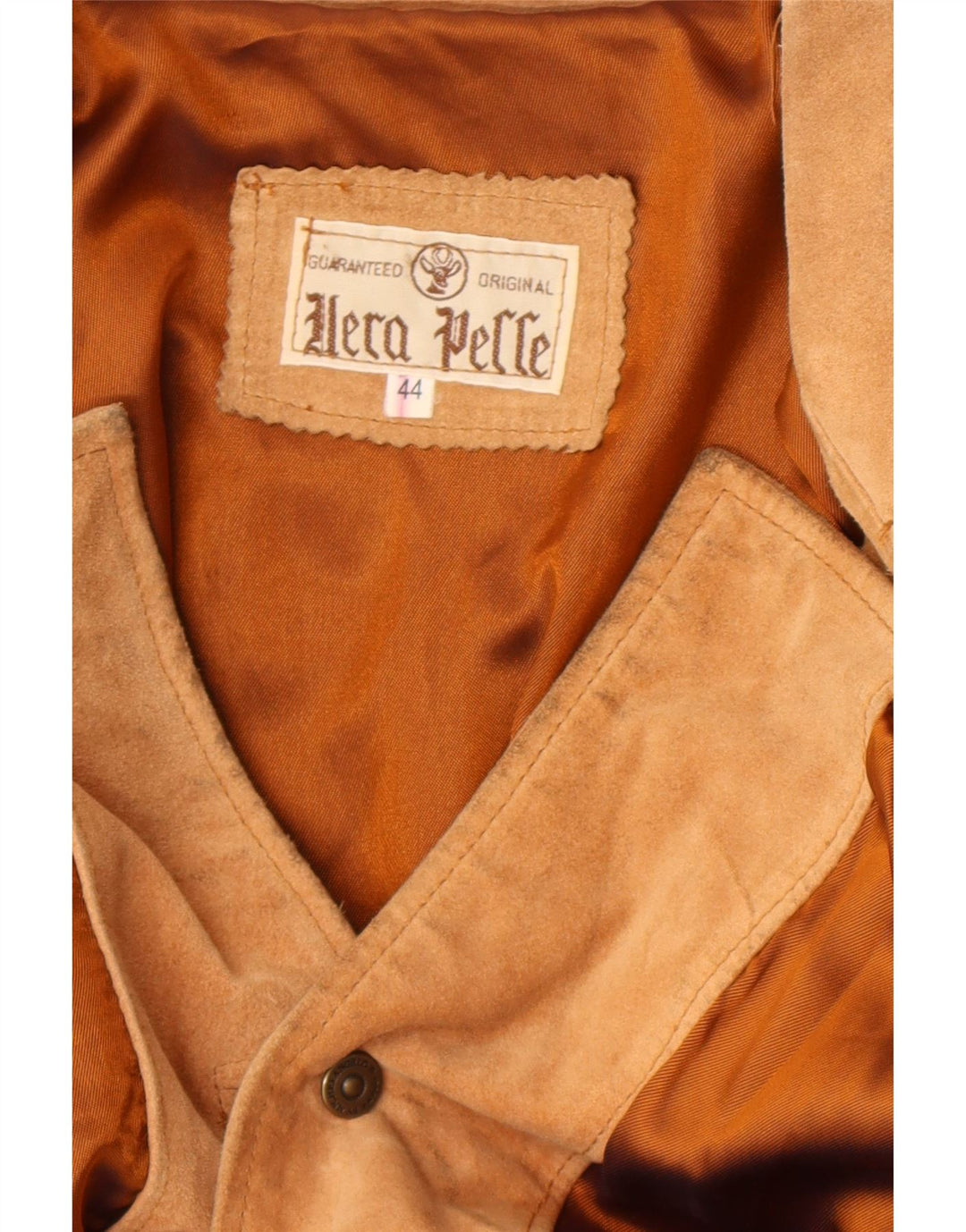 Giacca blazer vintage oversize da donna in pelle scamosciata a 4 bottoni IT 44 Marrone medio